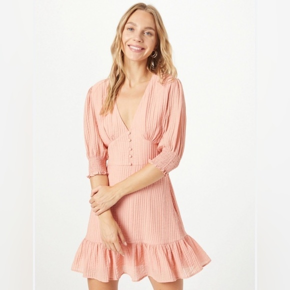 MINKPINK Vera Mini Dress Rose Pink Peach Side Large Side Zip NWT - Picture 1 of 14